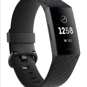 Fitbit 3 with upgraded band. Like new. Graphite